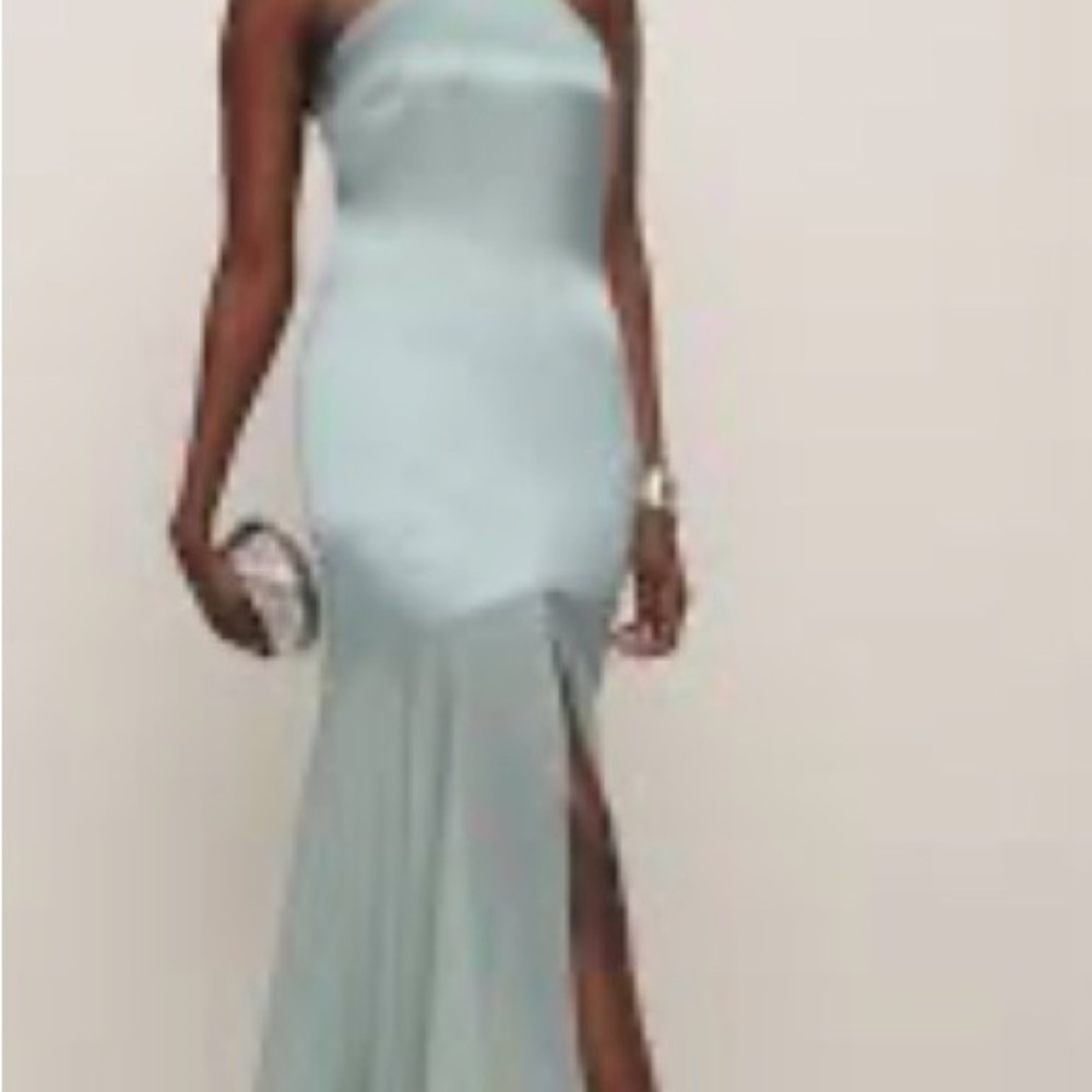 NWT  Reformation Tosca Silk dress in aquamarine - Picture 4 of 8